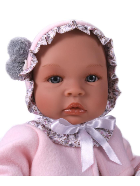 Lalka Leo w różowym bolerku Asi 0183470 - Dziewczynka, 46 cm, Brzuszek: Miękki, Kolor oczu: Niebieski