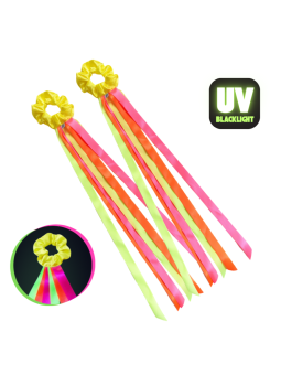 Wstążki do tańca 75 cm na rękę Neonowe UV 2 szt.