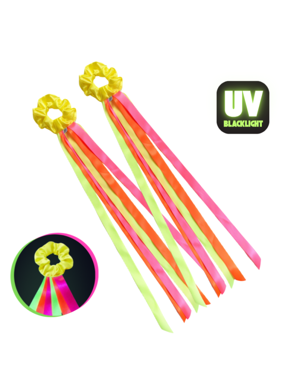 Wstążki do tańca 75 cm na rękę Neonowe UV 2 szt.