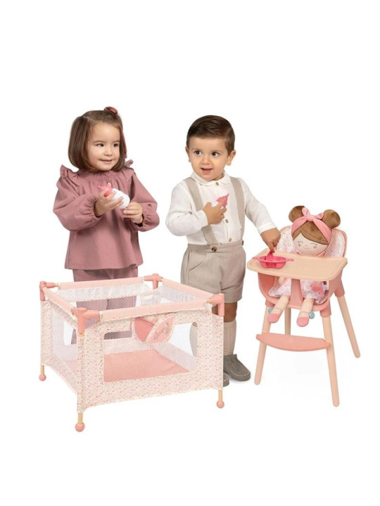 Krzesełko do_karmienia i łóżeczko dla lalek do 42cm Tulipe DeCuevas Toys 40074