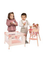 Krzesełko do_karmienia i łóżeczko dla lalek do 42cm Tulipe DeCuevas Toys 40074