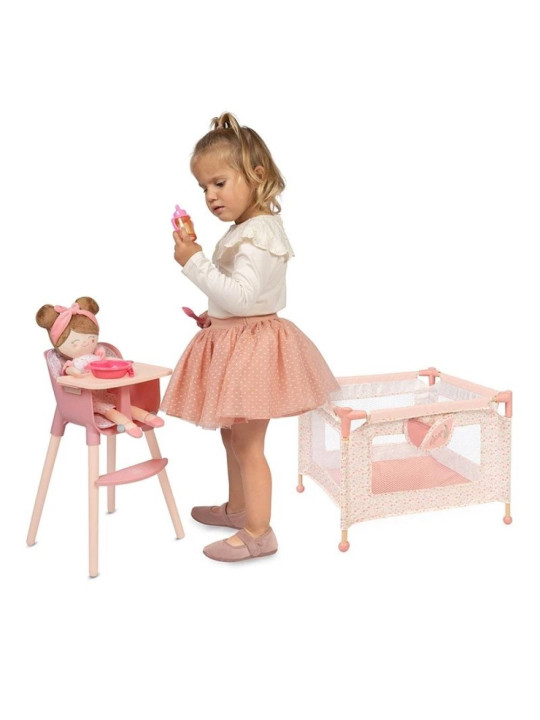 Krzesełko do_karmienia i łóżeczko dla lalek do 42cm Tulipe DeCuevas Toys 40074