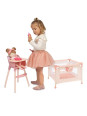 Krzesełko do_karmienia i łóżeczko dla lalek do 42cm Tulipe DeCuevas Toys 40074