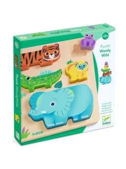 Drewniane puzzle DZIKIE ZWIERZĄTKA DJ01091