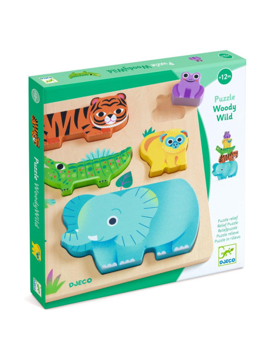 Drewniane puzzle DZIKIE ZWIERZĄTKA DJ01091