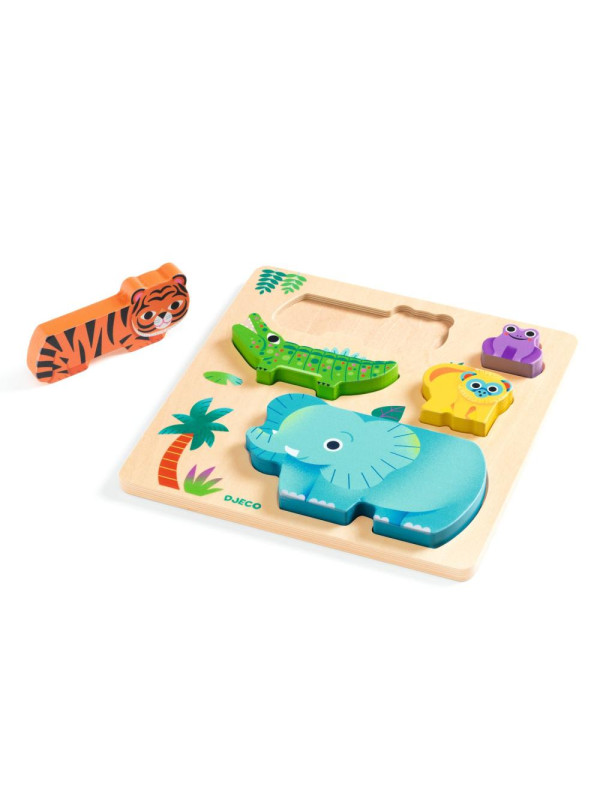 Drewniane puzzle DZIKIE ZWIERZĄTKA DJ01091