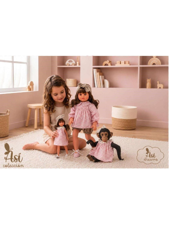 Małpka Lola_Patricia pachnąca wanilią Asi 0602500 - 32 cm, Brzuszek: Winylowy, Kolor oczu: Brązowy