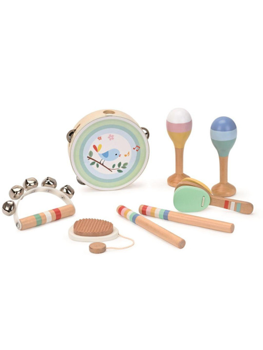 Zestaw instrumentów muzycznych z ptaszkiem