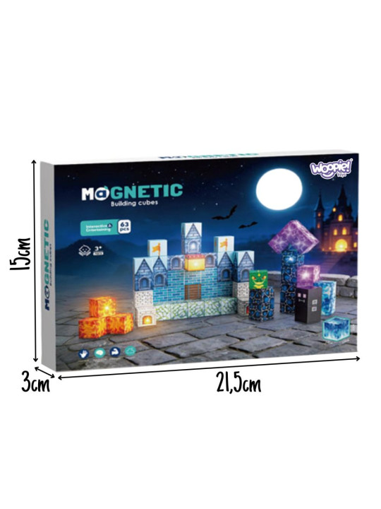 WOOPIE Magnetyczne Klocki Konstrukcyjne Zamek Pikselowy 64 el.