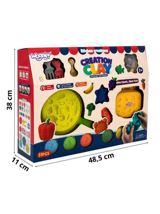 WOOPIE Ciastolina Gofrownica Kuchnia Zestaw Akcesoria 39el