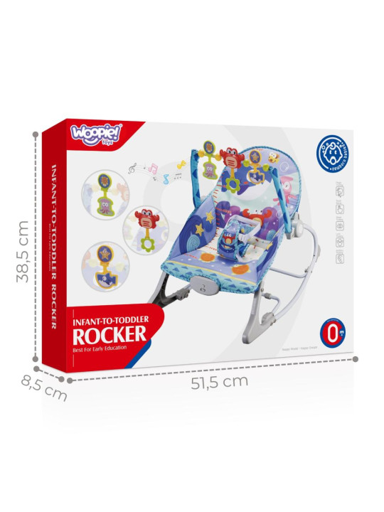 WOOPIE BABY Bujaczek Leżaczek 2w1 Krab Interaktywny Wibracje Melodie