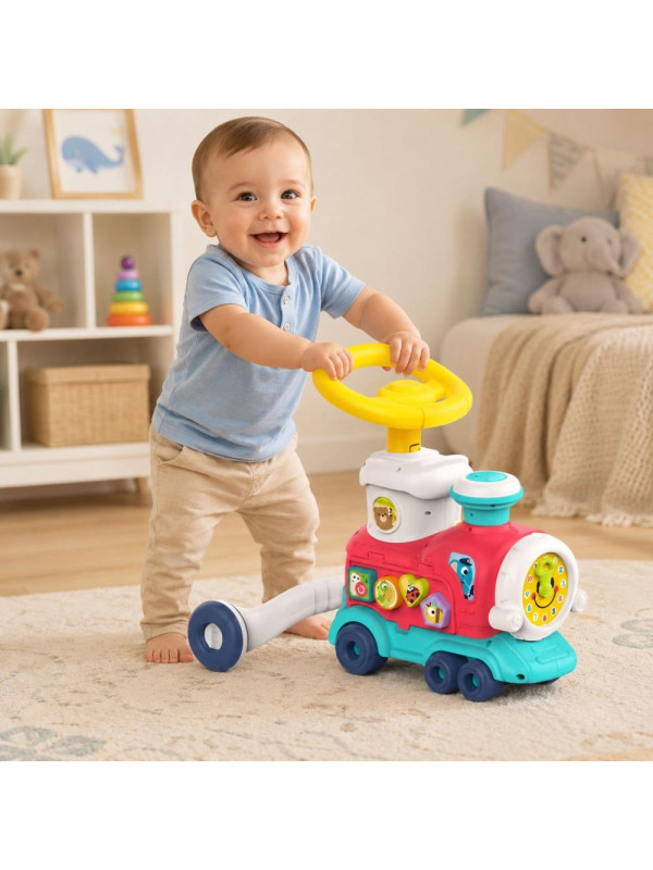 WOOPIE BABY Lokomotywa Pchacz Jeździk 2w1 Interaktywny Pociąg