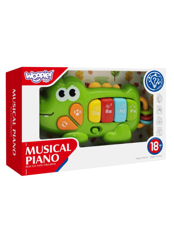 WOOPIE BABY Pianinko Interaktywne Krokodyl Organki Muzyczne Dźwięki Światło 18m+