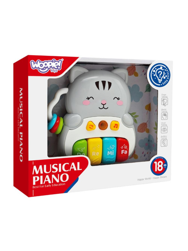WOOPIE BABY Pianinko Interaktywne Kotek Muzyczne Organki Dźwięki Światło 18m+