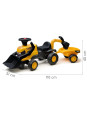 FALK Jeździk Traktor JCB z Przyczepą Grabkami i Łopatką Ciche Koła 1-3 lat
