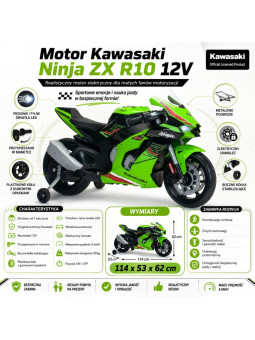 INJUSA Motocykl Kawasaki Ninja ZX R10 12V