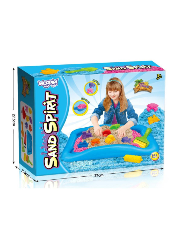 WOOPIE Magiczny Piasek Kinetyczny Zestaw Basen Foremki 3+