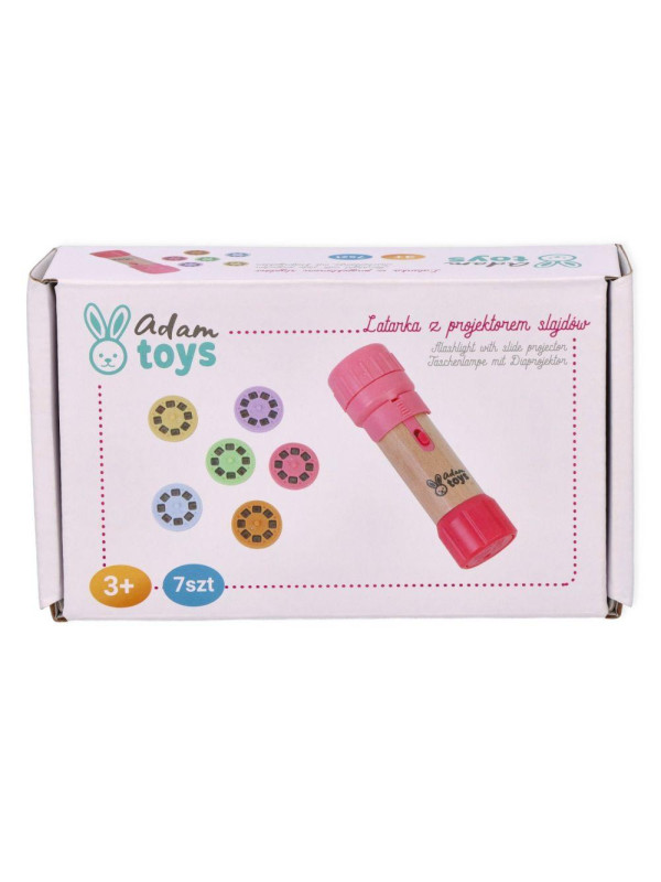 Różowa latarka z projektorem