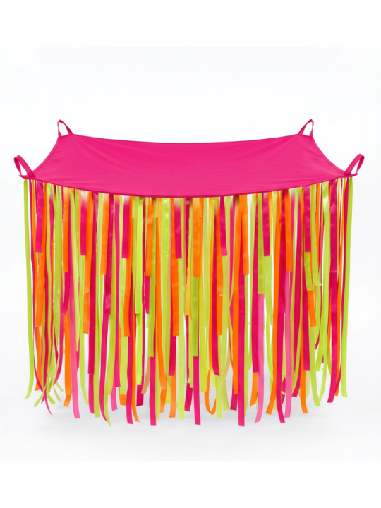 Chusta animacyjna 1,45 x 1,45 m ze wstążkami neonowymi UV