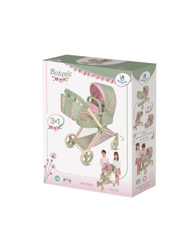 Wózek_3w1 Botanic składany dla lalek do 47cm DeCuevas Toys 81768