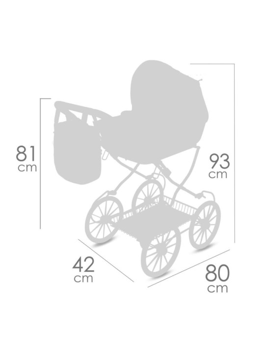 Wózek_Honey regulowany duży dla lalek do 45cm DeCuevas Toys 80070