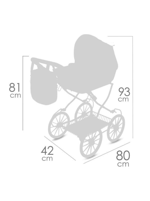 Wózek_Honey regulowany duży dla lalek do 45cm DeCuevas Toys 80070
