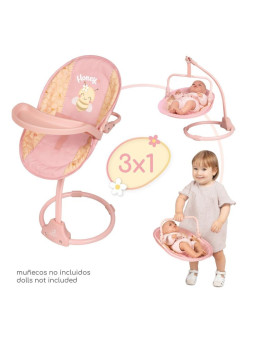 Krzesełko_3w1 Honey dla lalki do 50 cm DeCuevas Toys 51570