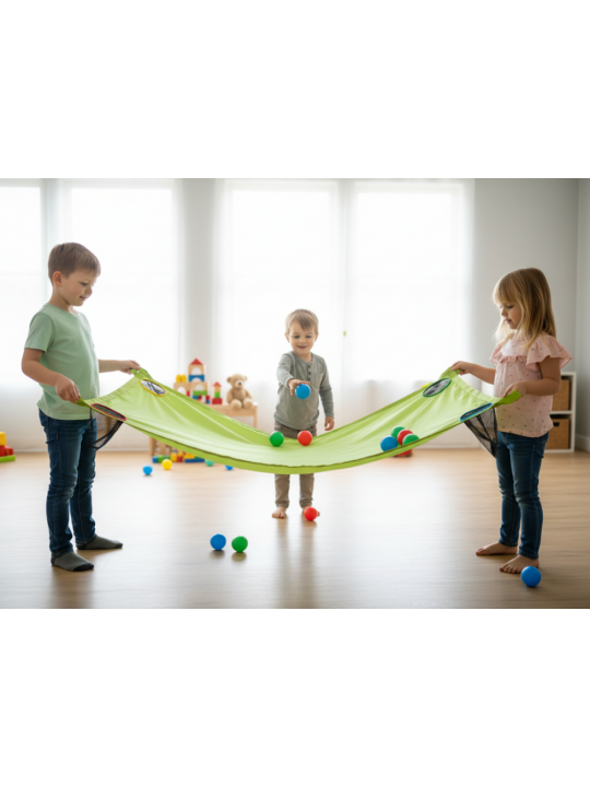 Mini chusta animacyjna Bilard 120 x 70 cm zielona z 4 piłeczkami