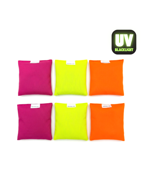 Woreczki gimnastyczne zestaw neonowe UV 6 szt.