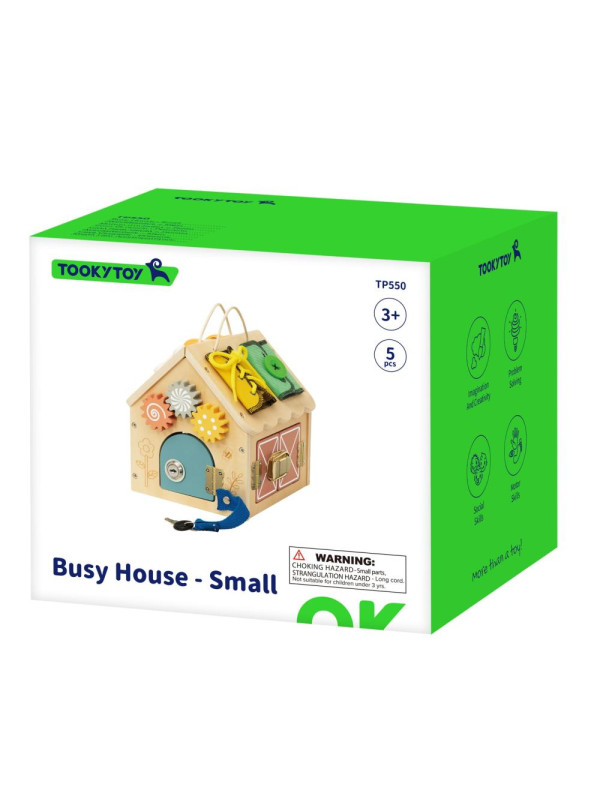 TOOKY TOY Drewniany Domek Manipulacyjny