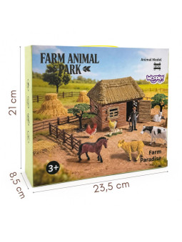 WOOPIE Zestaw Farma ze Zwierzętami Domek Figurki 37 el. Mały Farmer