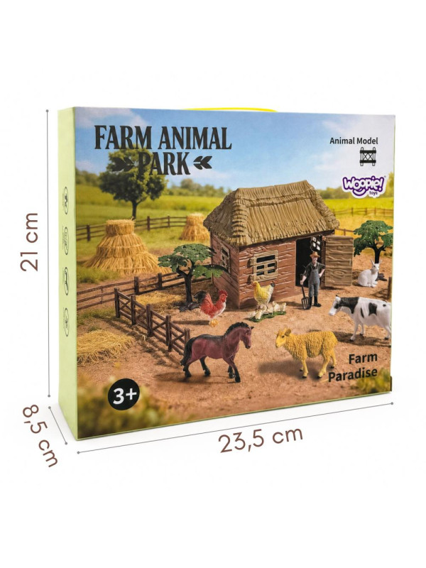WOOPIE Zestaw Farma ze Zwierzętami Domek Figurki 37 el. Mały Farmer