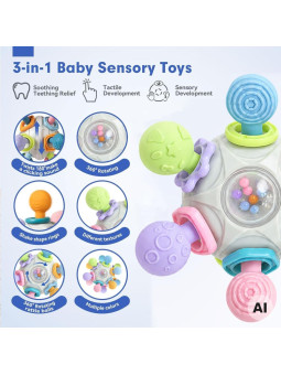 WOOPIE BABY Zabawka Sensoryczna Gryzak Piłka 3w1 Piłka 6m+