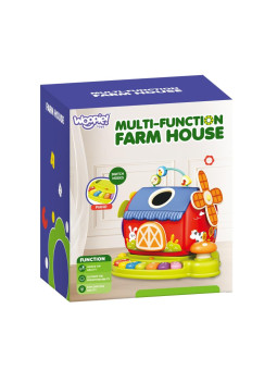 WOOPIE BABY Interaktywny Domek Farma Sorter Pianinko + 7 Pluszaków Edukacyjny