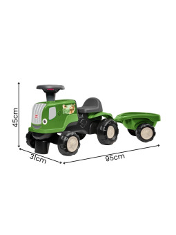 FALK Jeździk Traktor z Przyczepą Birdy Farm Zielony 1-3 lat