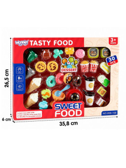 WOOPIE Zestaw Słodyczy Desery Lody do Zabawy w Kawiarnię Sklep 30el