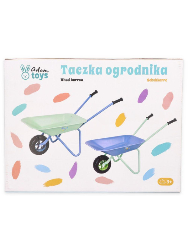 Taczka metalowa dla dziecka - małego ogrodnika - niebieska