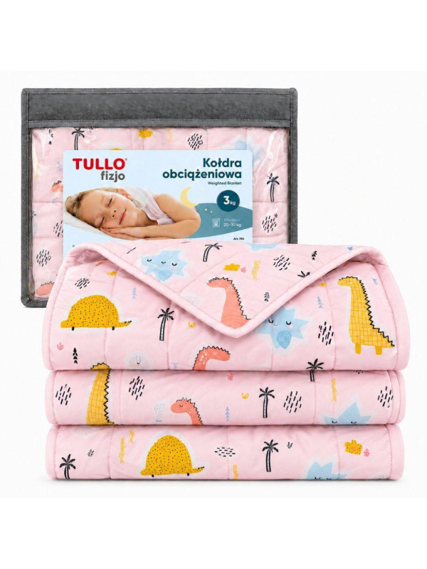 Różowa Kołdra obciążeniowa 3 KG wyciszająca