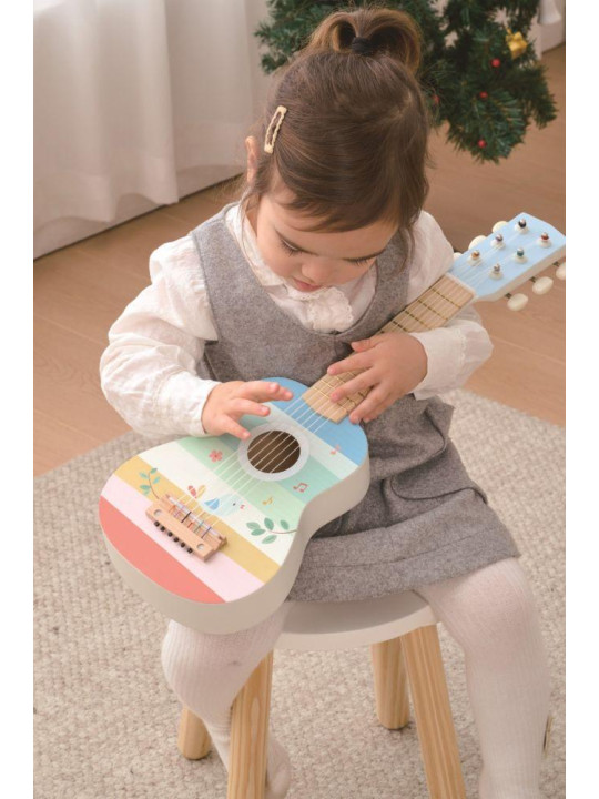 Gitara drewniana z ptaszkiem