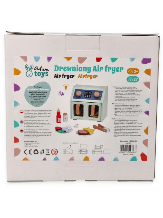Air Fryer drewniana frytkownica z akcesoriami na baterie