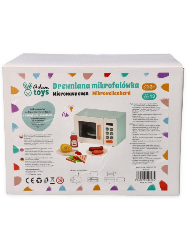 Mikrofalówka drewniana Adam Toys interaktywna