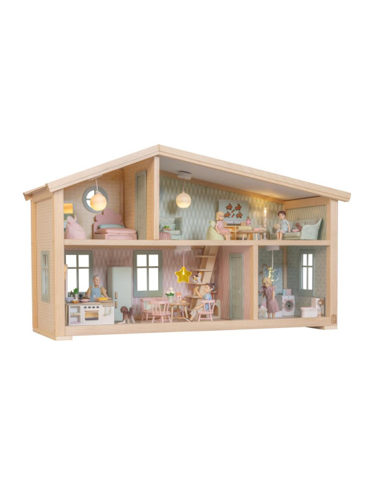 Drewniany domek dla lalek Star House zabawa lalkami dla dzieci Lundby