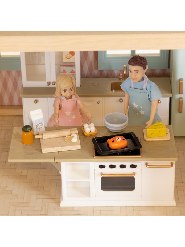 Zestaw mebli kuchennych do domku dla lalek kredens kuchnia zabawka Lundby