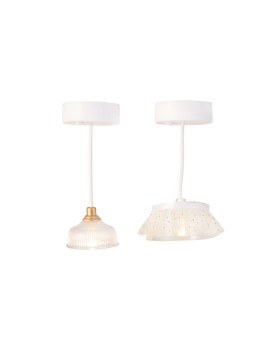Oświetlenie domku dla lalek zestaw 2 lampy wiszące wyposażenie domki Lundby