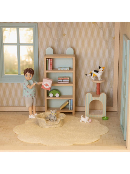 Zwierzątka koty do domku dla lalek figurki kotki zabawka dla dzieci Lundby