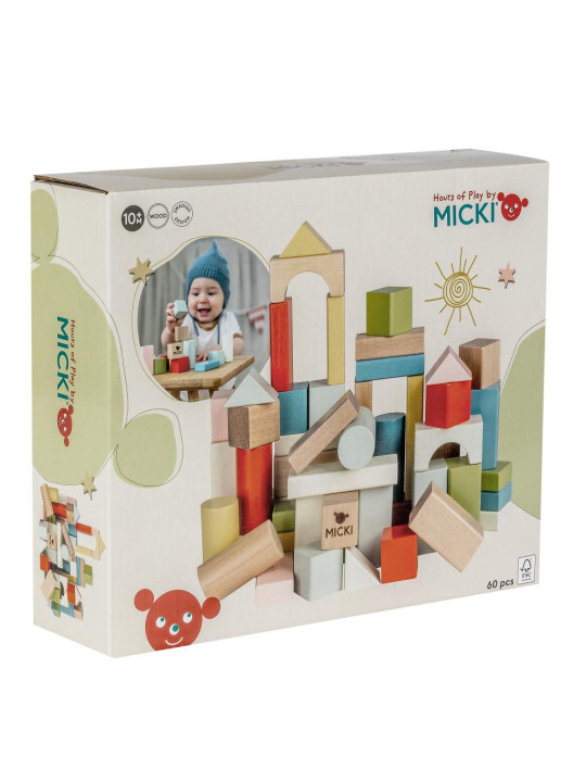Klocki drewniane 60 elementów Micki