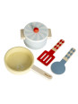 Drewniane akcesoria kuchenne dla dzieci garnki zestaw do gotowania Micki