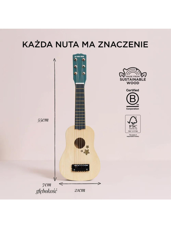Drewniana gitara edukacyjna zabawka instrument dla dzieci Le Toy Van