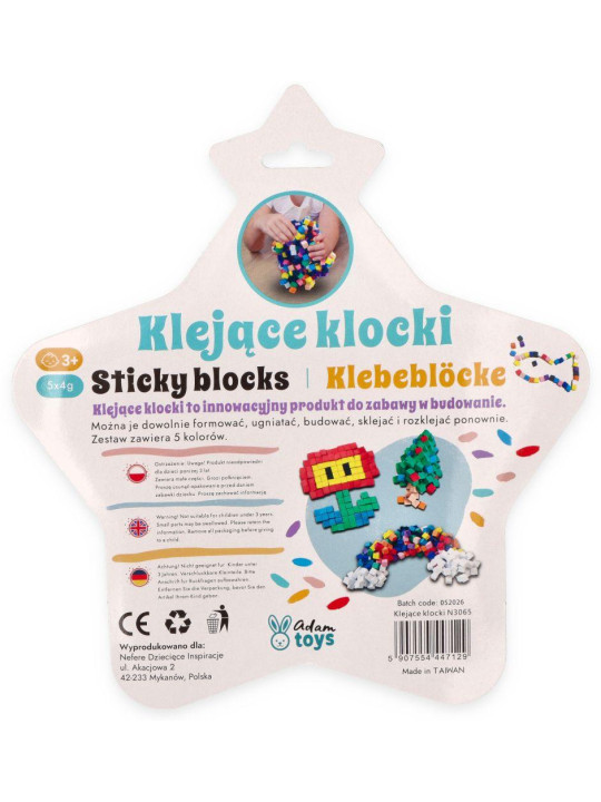 Klejące klocki sensoryczne Adam Toys