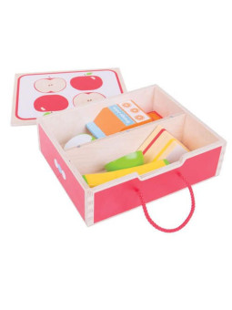 Lunch box śniadanie do szkoły i przedszkola do zabawy dla dzieci bigjigs toys - drewniana zabawka, zabawa w dom, zabawka dla 3